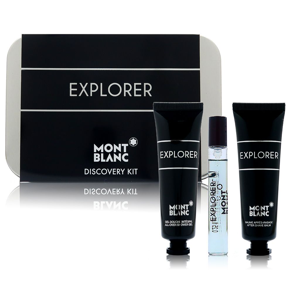 MONTBLANC 萬寶龍  EXPLORER 探尋旅者小香3入禮盒(淡香精EDP7.5ml+30ml鬍後乳+30ml沐浴膠)