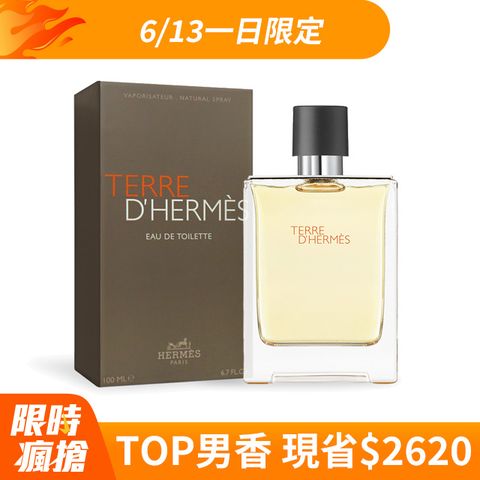 【Hermes愛馬仕】大地男性淡香水100ml 國際航空版 (柑橘、木質)