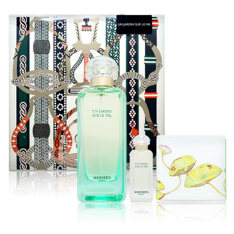 HERMES 愛馬仕 Un Jardin Sur Le Nil 尼羅河花園禮盒(淡香水EDT 100ml+7.5ml+50g香皂)