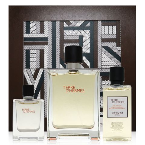 HERMES 愛馬仕 大地淡香水三入禮盒(100ml+5ml +40ml沐浴精)