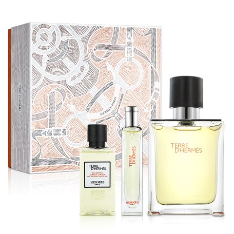 HERMES 愛馬仕 大地男性香氛禮盒(淡香水100ml+小香15ml+沐浴膠40ml)