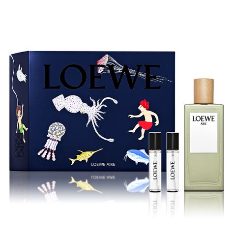 LOEWE 羅威 馬德里天光香氛禮盒(馬德里天光淡香水100ML+馬德里天光隨身瓶10ML+羅威之水淡香水10ML)