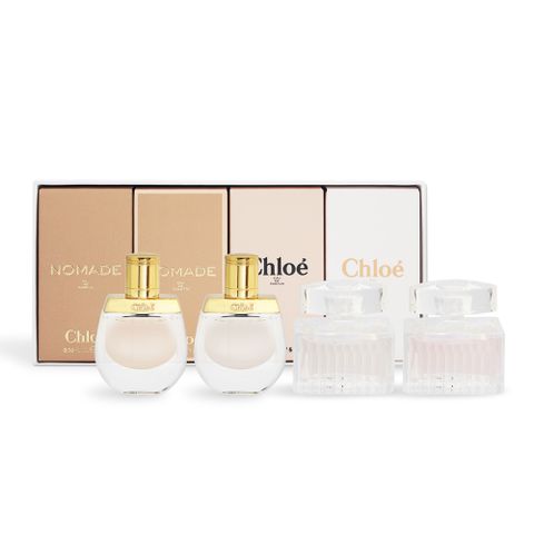 CHLOE 蔻依 四入經典香水禮盒[同名+沁漾玫瑰+芳心淡香精+芳心淡香水](5mlX4)-新版-國際航空版