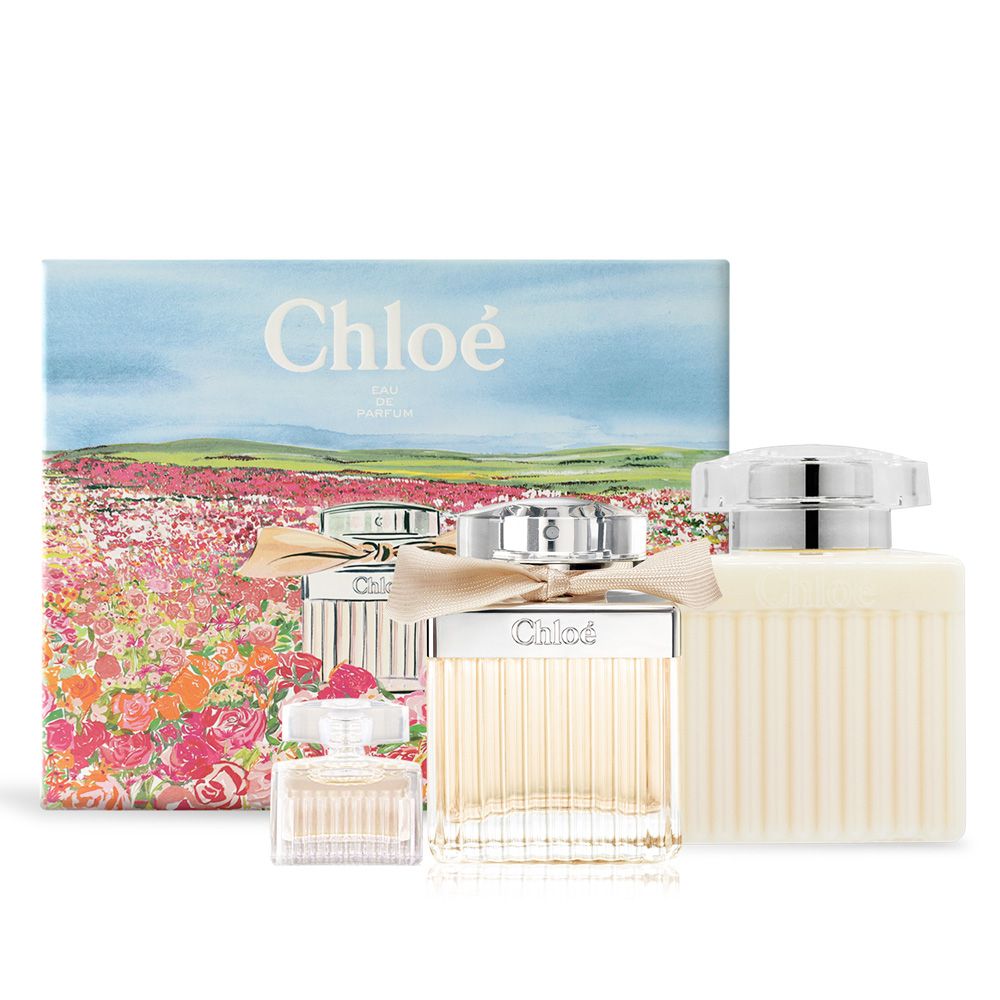 Chloe 春遊花漾同名典藏禮盒(同名女性淡香精75ml+身體乳100ml+隨行香氛