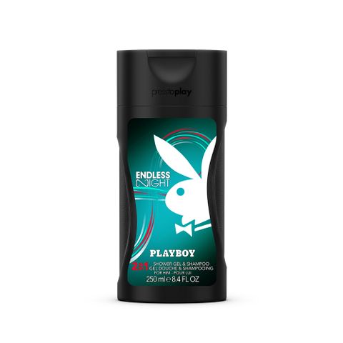 PLAYBOY 不羈夜經典男性保濕香水2合1洗髮沐浴膠 250ml (Endless Night)