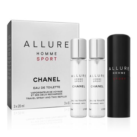 CHANEL 香奈兒 ALLURE SPORT 運動男性隨身淡香水(20mlx3) 國際航空版