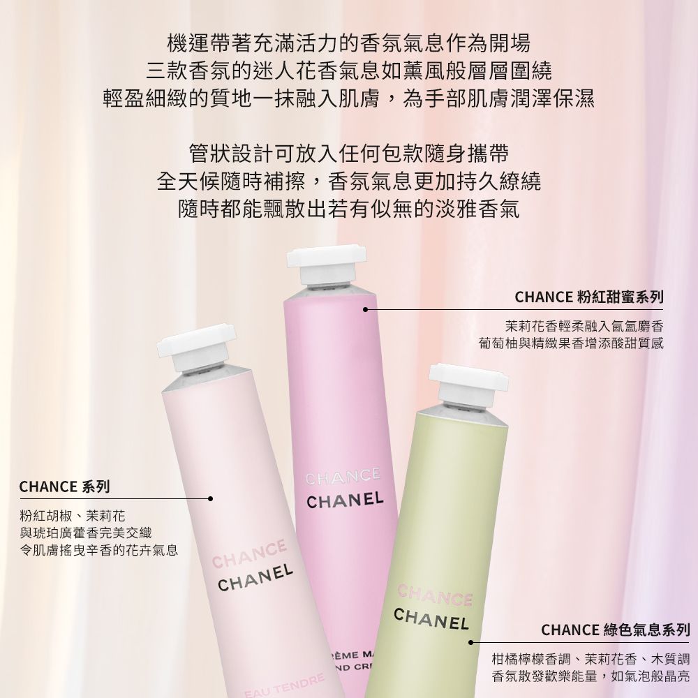 CHANEL 香奈兒 CHANCE 香氛玉手霜 20ml*3入