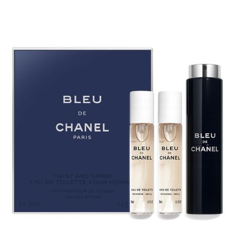 CHANEL 香奈兒 BLEU DE 藍色男性淡香水(20mlX3)EDT-香水航空版