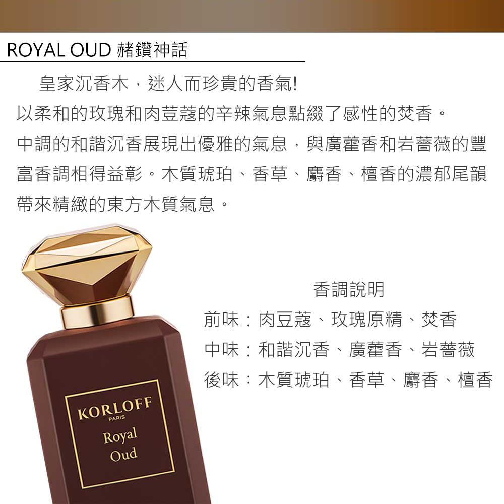 Korloff PARIS 赭鑽神話淡香精 88ml (ROYAL OUD)