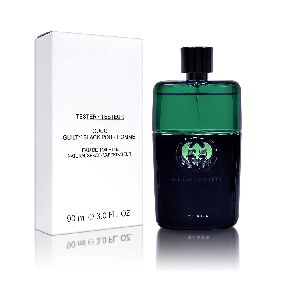TESTER TESTEURGUCCI BLACK POUR HOMMEEAU DE TOILETTENATURAL SPRAY  VAPORISATEURCUCCI GUILTY90 ml   FL. OZ.30   30  BLACK