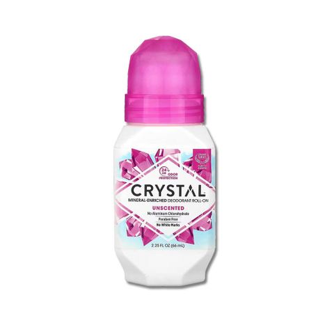 Crystal Cable 美國CRYSTAL-滾珠型香氛液體除臭劑-無香粉66ml/瓶(身體運動汗味消臭噴劑,礦物體香噴霧,淨味爽身除臭劑)