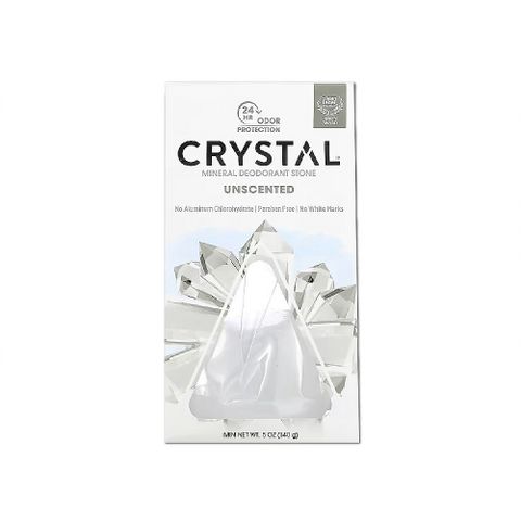 美國CRYSTAL-礦物鹽身體香氛除臭石-無香款140g/盒(身體淨味體香膏,全膚質適用固體消臭石,運動汗味腋下狐臭體香劑)