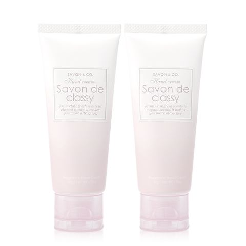 SAVON & CO. 粉色花瓣潤澤療癒護手霜(50g)X2入