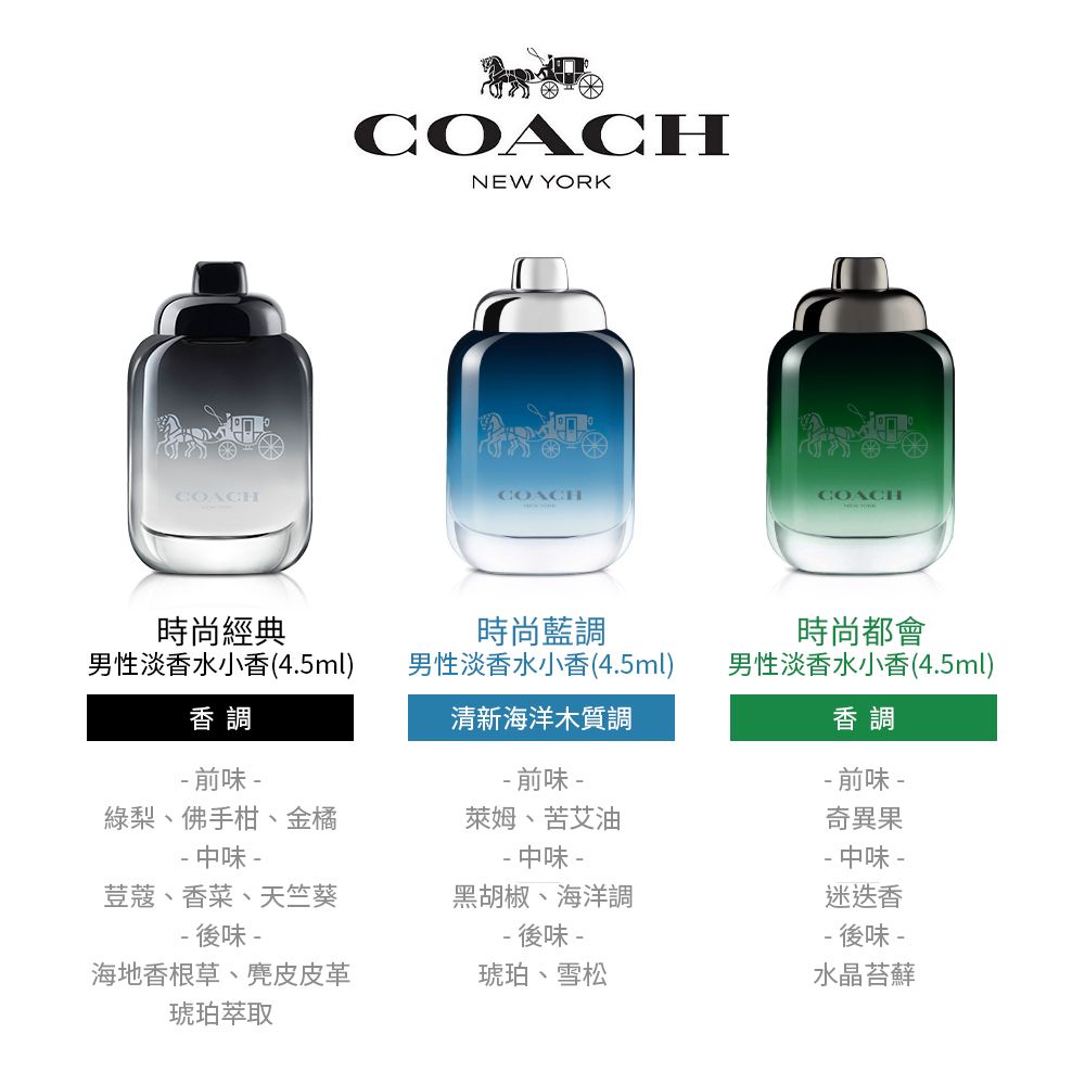 COACH 蔻馳  迷你男性香氛組(4.5ml*4入)