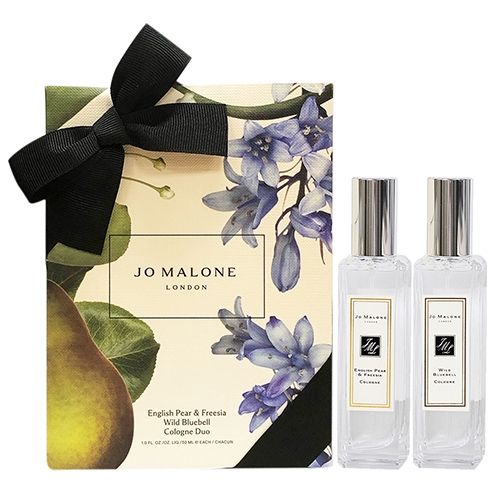 Jo Malone 英國梨與小蒼蘭+藍風鈴香水禮盒-限量花盒包裝版30mlx2入