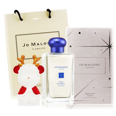 Jo Malone 聖誕限量 藍風鈴香水(100ml)[附禮盒+提袋]+聖誕麋鹿擴香石-國際航空版