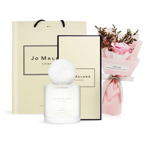 Jo Malone 地中海花園合歡花/水仙香水禮盒組-兩款可選[50ml+浪漫玫瑰花束](附提袋)