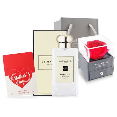 Jo Malone 英國梨與小蒼蘭香水(100ml)+永恆玫瑰花飾品盒附祝福卡片