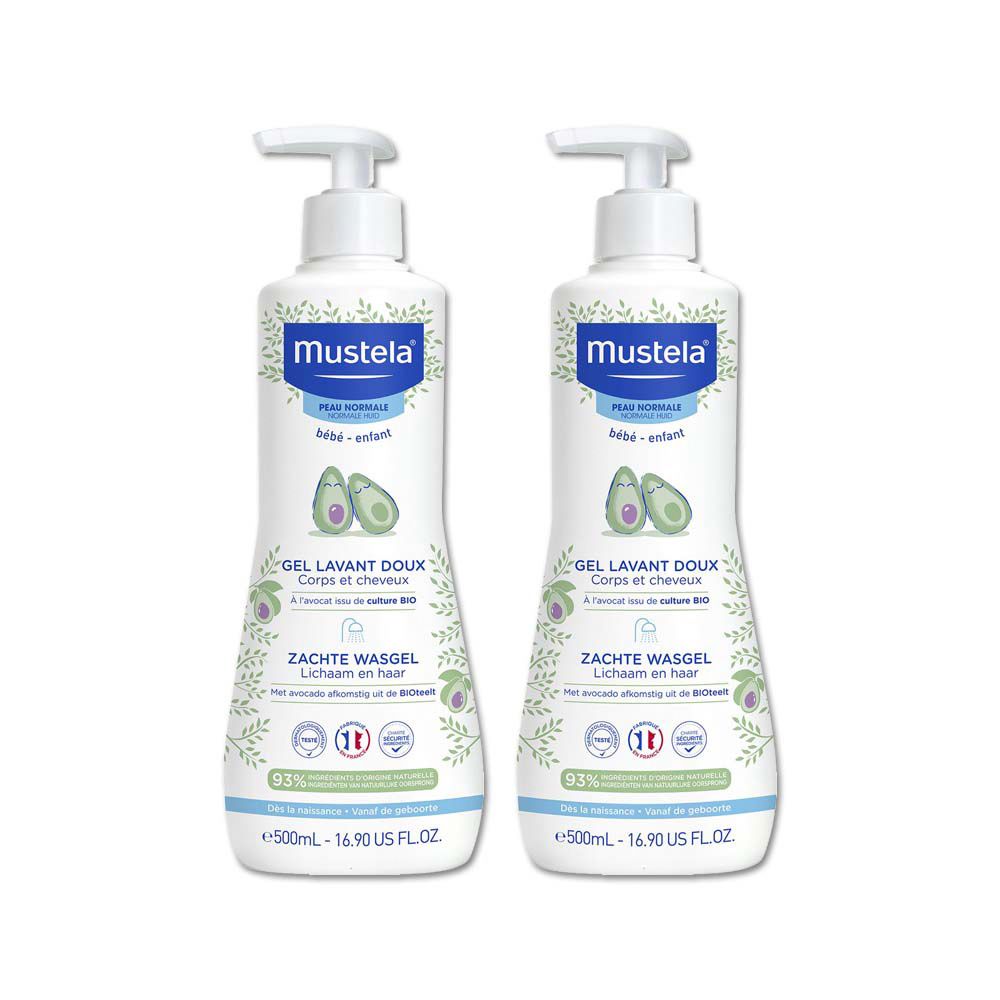 MUSTELA 慕之恬廊 (2瓶超值組)法國-洗髮沐浴乳500ml/瓶(一般膚質適用,溫和滋潤多慕雙潔乳,柔嫩護膚洗沐凝露,慕之幼無淚配方潔膚露)