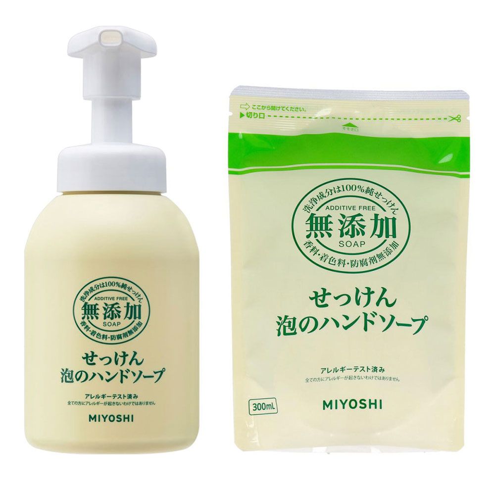 MIYOSHI 無添加 日本泡沫洗手乳350ml+補充包300ml