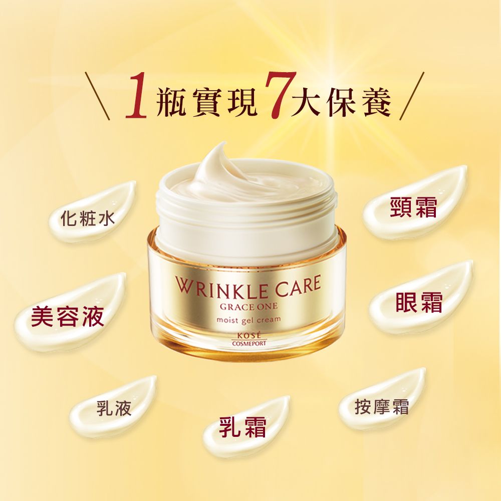 KOSE 高絲 極上活妍 凍齡撫紋抗皺保養保濕超值組(化粧水180ml+精華液50ml+乳液130ml+凝霜100g+眼膜)