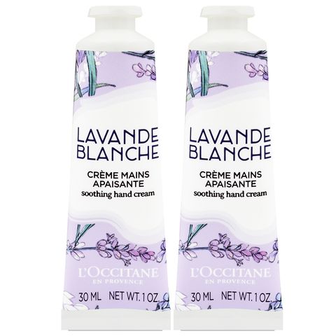 【LOCCITANE 歐舒丹】白薰衣草護手霜 30ml*2 (百貨專櫃貨)