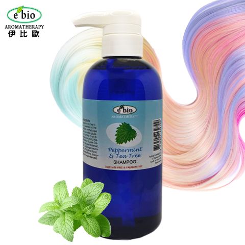 ebio 薄荷&amp;茶樹精油洗髮精500ml (較涼配方-油性頭皮屑適用)