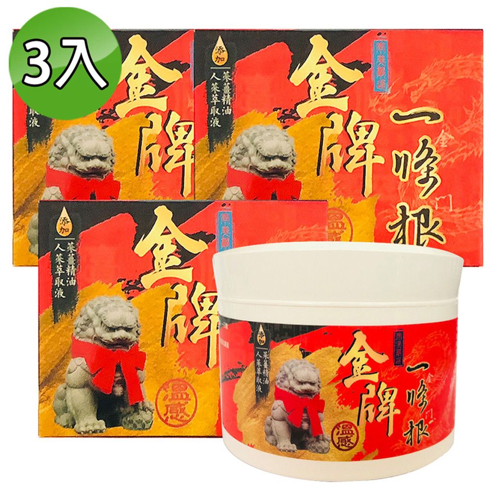 南美藥廠 金牌一條根溫感精油軟膏 100g (3入組)