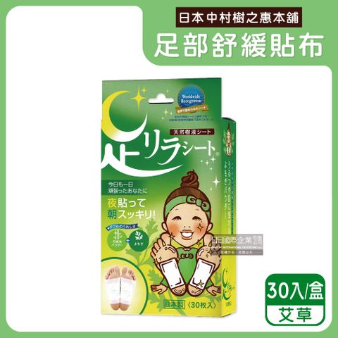 樹之惠本舖 日本中村竹樹液草本植萃舒緩足貼-艾草(綠)30入/盒(腿部放鬆貼布,神奇鐵腿貼片,旅行必備腳酸舒緩用品)