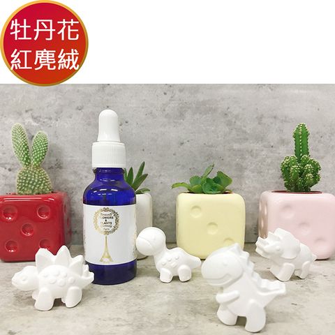 Flowers&Plants 愛戀花草 牡丹花+胭紅麂絨水氧薰香精油30ML+贈恐龍擴香石4個 (2件再加贈蛋形水氧機)