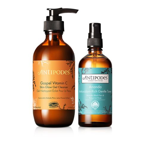 Jollyard 潔麗雅 Antipodes 安緹芃 潔顏美肌組 (卡卡杜美妍C潔顏露200ml + 千年永泉修護化妝水100ml)