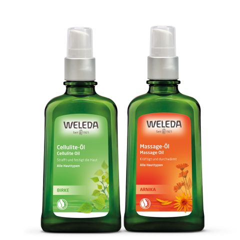 WELEDA 薇蕾德 白樺木勻體按摩油100ml+山金車舒活按摩油100ml-台灣獨家代理原廠公司貨