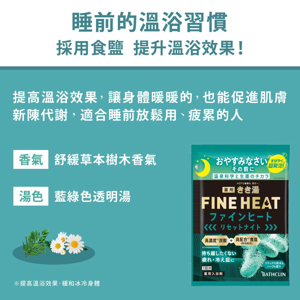 Bathclin 巴斯克林 日本FINE HEAT碳酸入浴劑50g(多款任選)