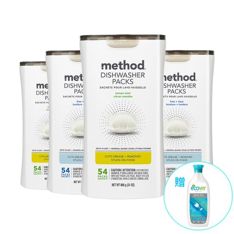 Method 美則潔淨三效聰明洗碗球 54顆x4