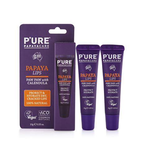 【澳洲Pure Papayacare】木瓜護唇膏含金盞花2入組 10g/條