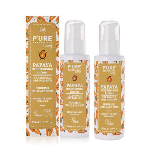 PURE 【澳洲  Papayacare】木瓜嬰兒滋潤乳液含金盞花(2入組 150ml/瓶)