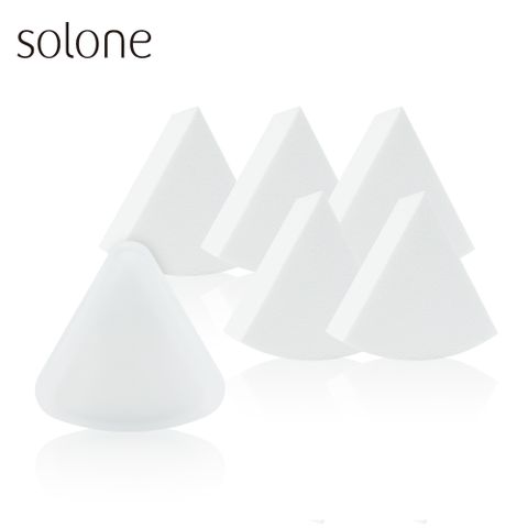 Solone 面面俱到上妝粉撲 (扇形/6入+收納盒1入)