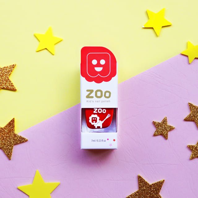 ZOO #03 熱情紅星巴 (亮紅色) 兒童拋棄式指甲油無毒/水性/不傷甲/可撕式指彩 好玩又安全小女孩的夢幻童年 生日禮物 聖誕禮物