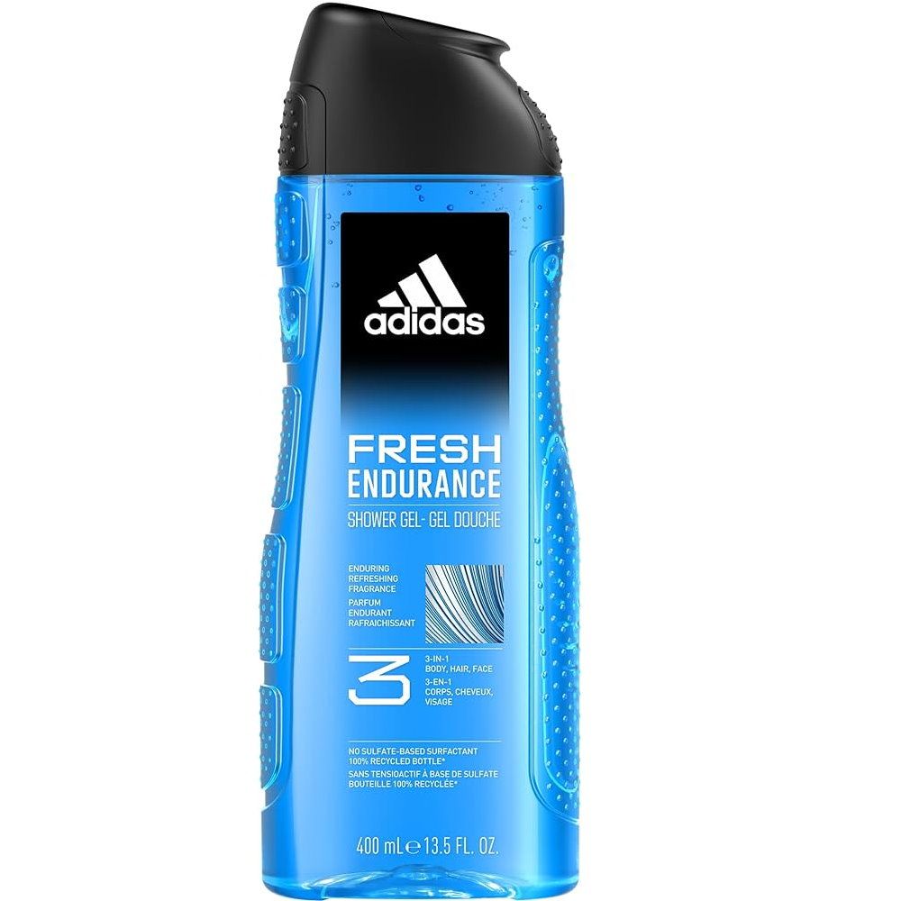 ADIDAS 愛迪達 男性三合一潔顏洗髮沐浴露-消臭長效 Fresh Endurance (400ml)