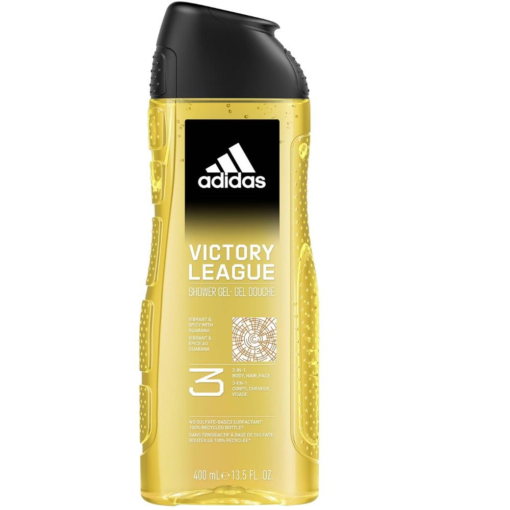 ADIDAS 愛迪達 男性三合一潔顏洗髮沐浴露-超越自信Victory League (400ml)