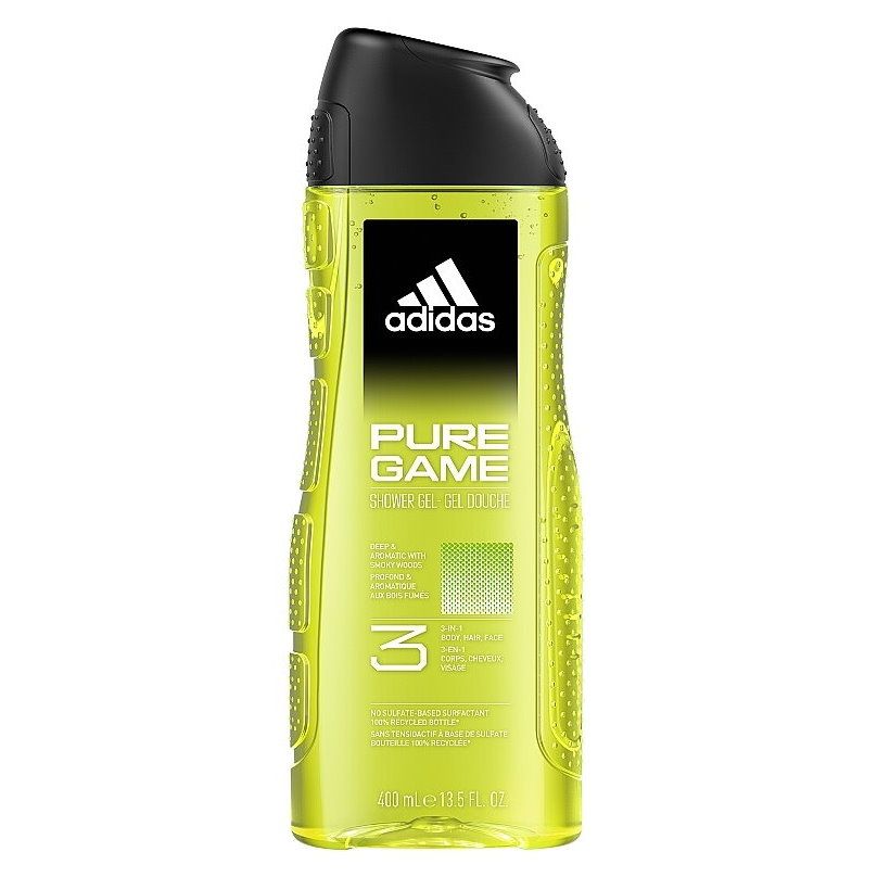 ADIDAS 愛迪達 男用三效潔顏洗髮沐浴露-超越挑戰 Pure Game(400ml)