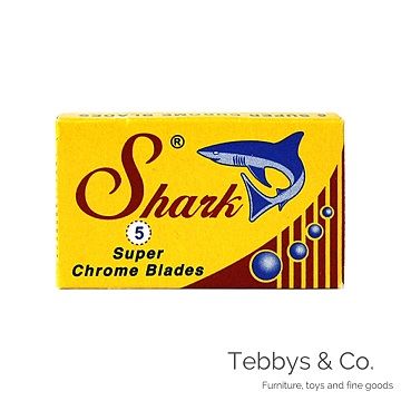 以溫和和舒適度而聞名埃及 Shark Super Chrome 雙面安全刮鬍刀片(5片裝)