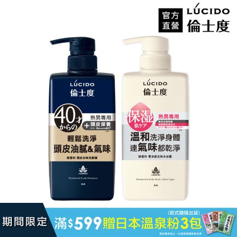 倫士度 日本LUCIDO 零涼感去味洗髮沐浴組(洗髮精450ml+沐浴露450ml)