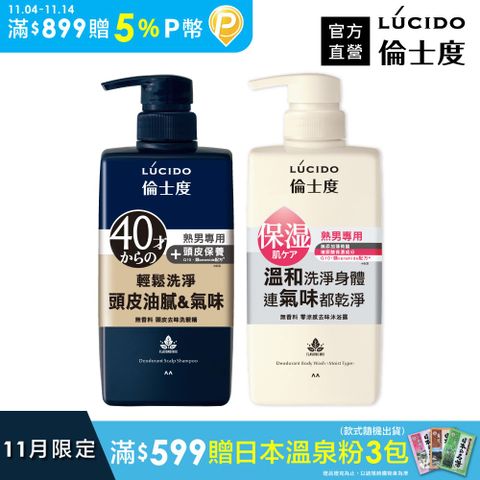 倫士度 日本LUCIDO 零涼感去味洗髮沐浴組(洗髮精450ml+沐浴露450ml)