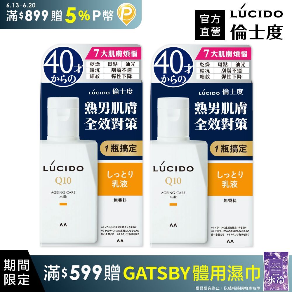倫士度 日本LUCIDO 男性全方位保養乳液100ml(2入組)