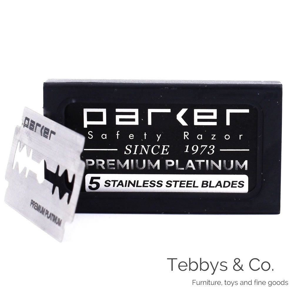  美國 Parker Premium Platinum 不鏽鋼雙面安全刮鬍刀片(5片裝)