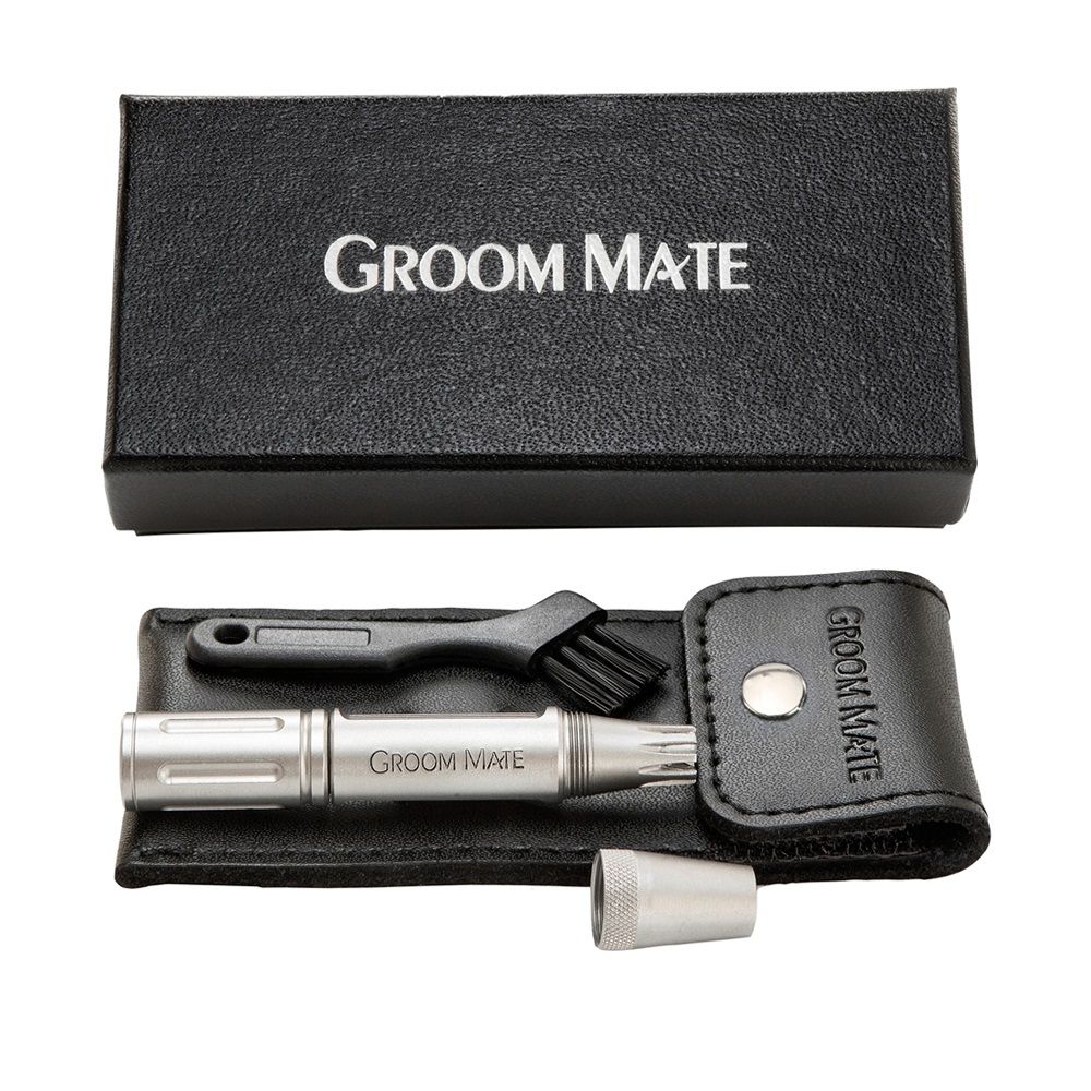  美國Groom Mate Platinum XL 免電超利修鼻毛器附真皮皮套與保護蓋