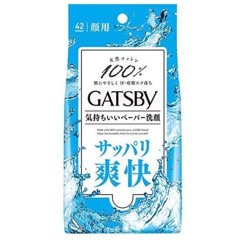 日本GATSBY潔面濕紙巾(爽快)42枚