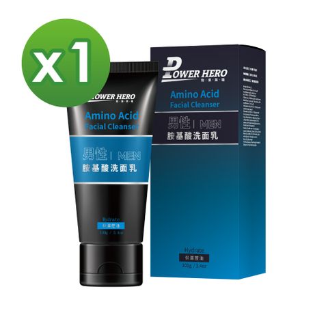 PowerHero 勁漢英雄 男仕保濕控油胺基酸洗面乳x1入 (100ml/入)