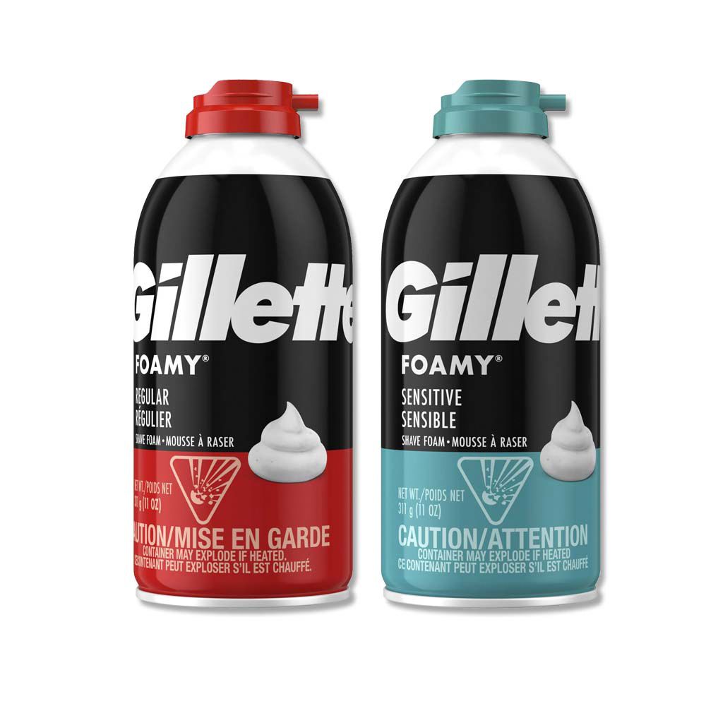 Gillette 吉列 美國FOAMY經典男士極淨滑順溫和滋潤刮鬍泡(2款可選)311g/瓶(臉部剃鬚膏,男性潔顏舒適綿密修鬍劑)